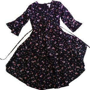 Speechless Kids, Size 7 Hi-Low Black Floral Romper